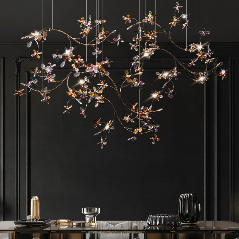 Antizer Art Dec Crystal Flower Branch Chandelier