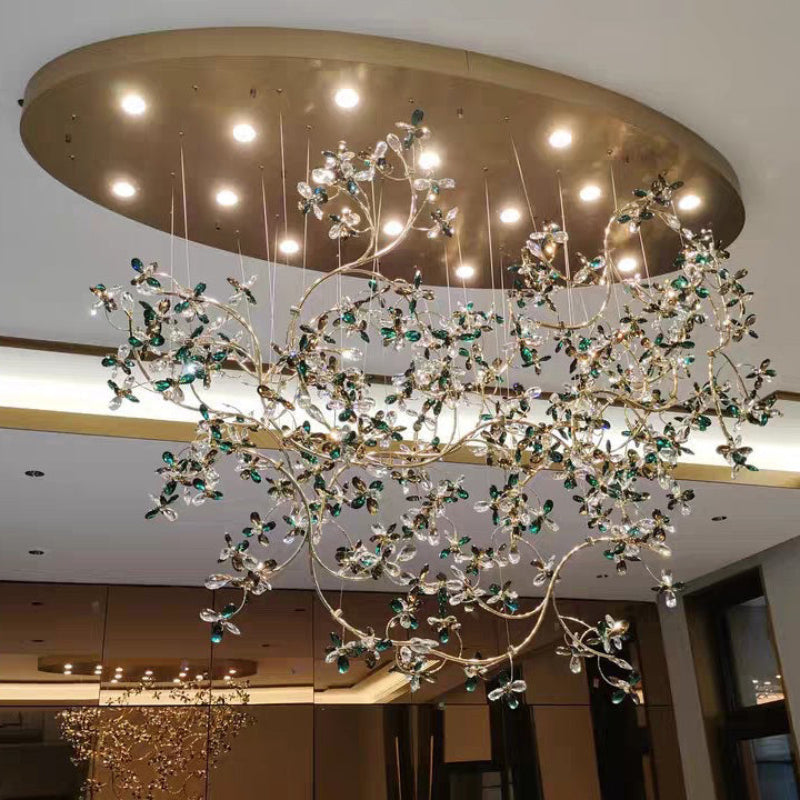 Antizer Art Dec Crystal Flower Branch Chandelier