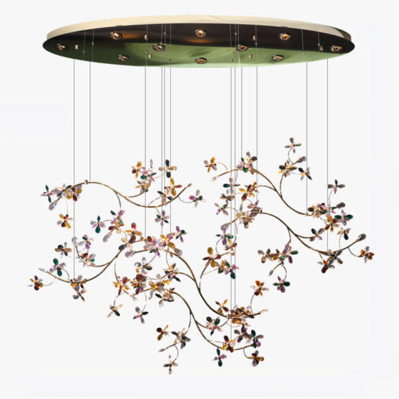 Antizer Art Dec Crystal Flower Branch Chandelier