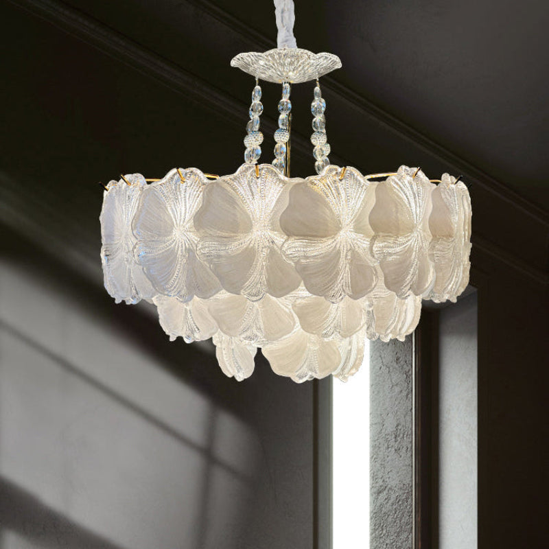 Antizer Decorative Crystal Glass Flower Chandelier