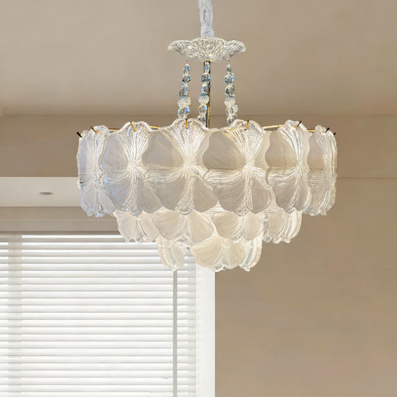 Antizer Decorative Crystal Glass Flower Chandelier