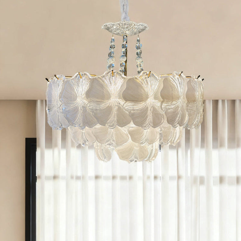 Antizer Decorative Crystal Glass Flower Chandelier