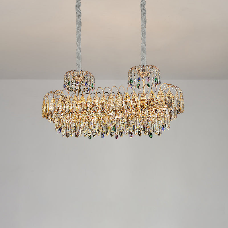 Antizer Luxury Crystal Tiered Chandelier