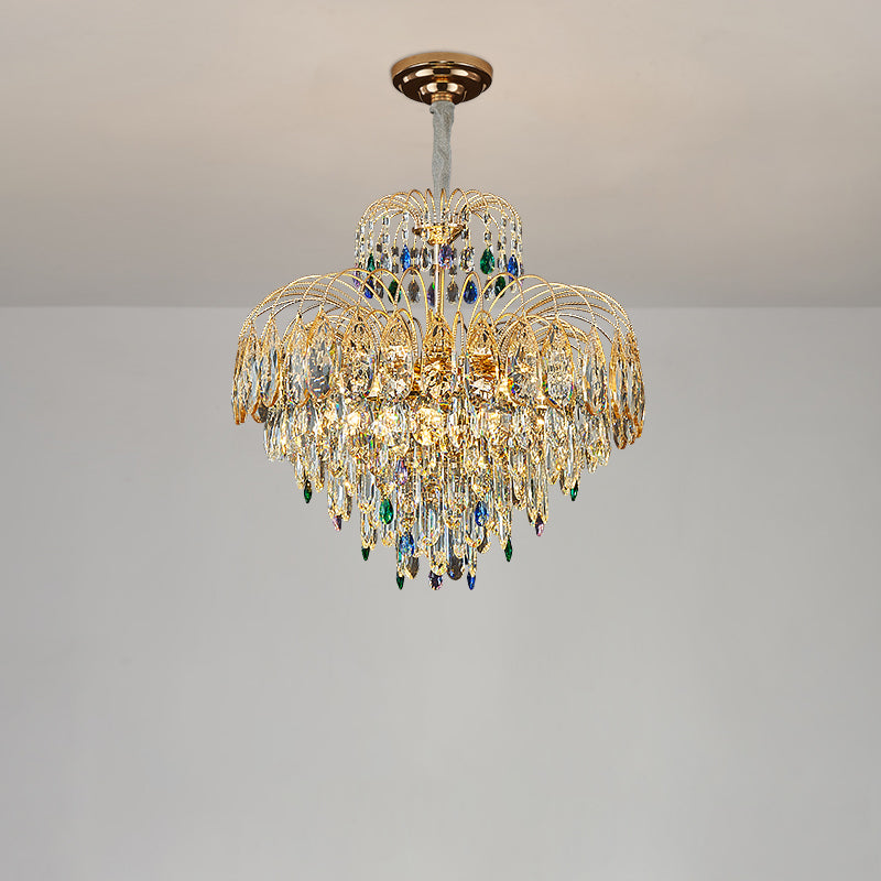 Antizer Luxury Crystal Tiered Chandelier