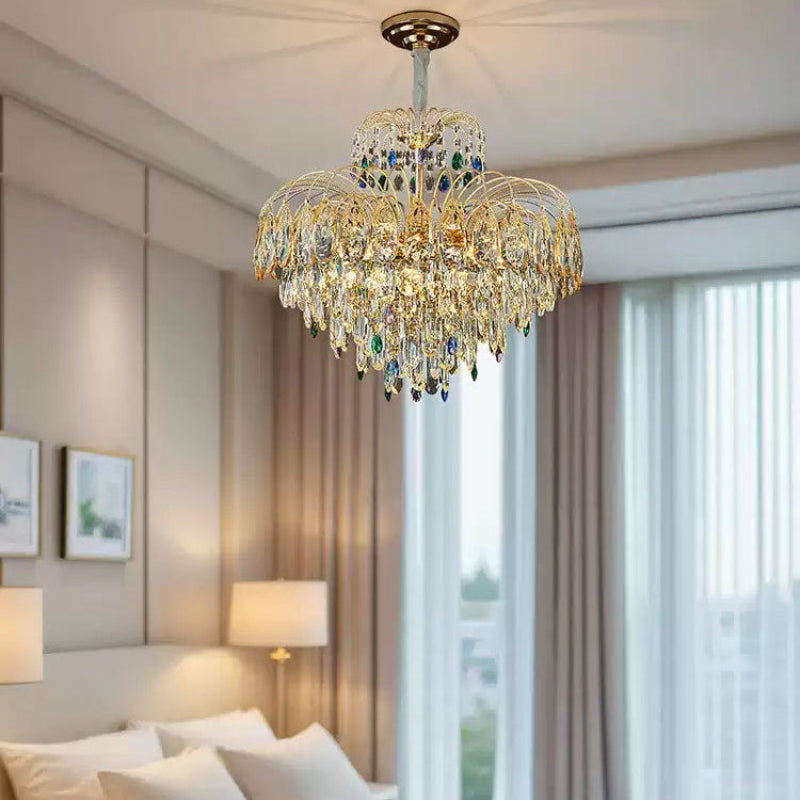 Antizer Luxury Crystal Tiered Chandelier