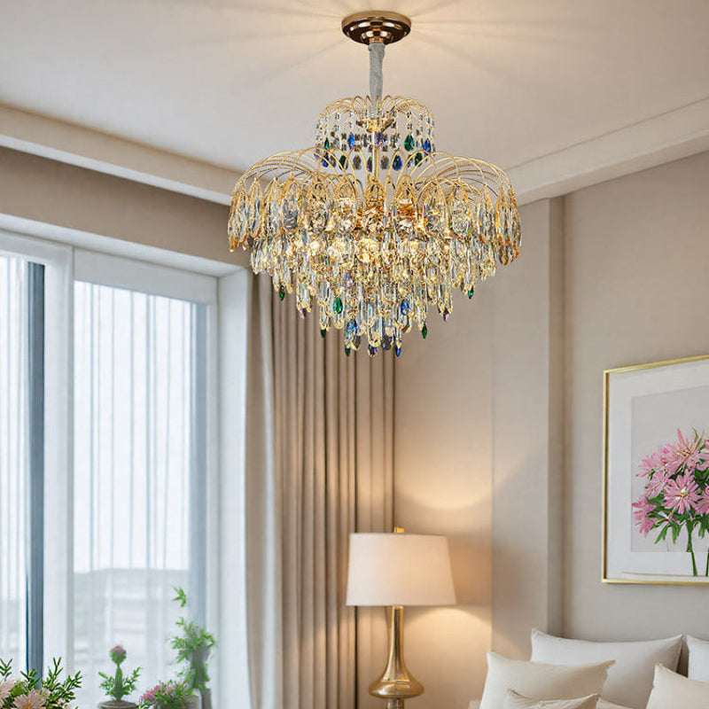 Antizer Luxury Crystal Tiered Chandelier