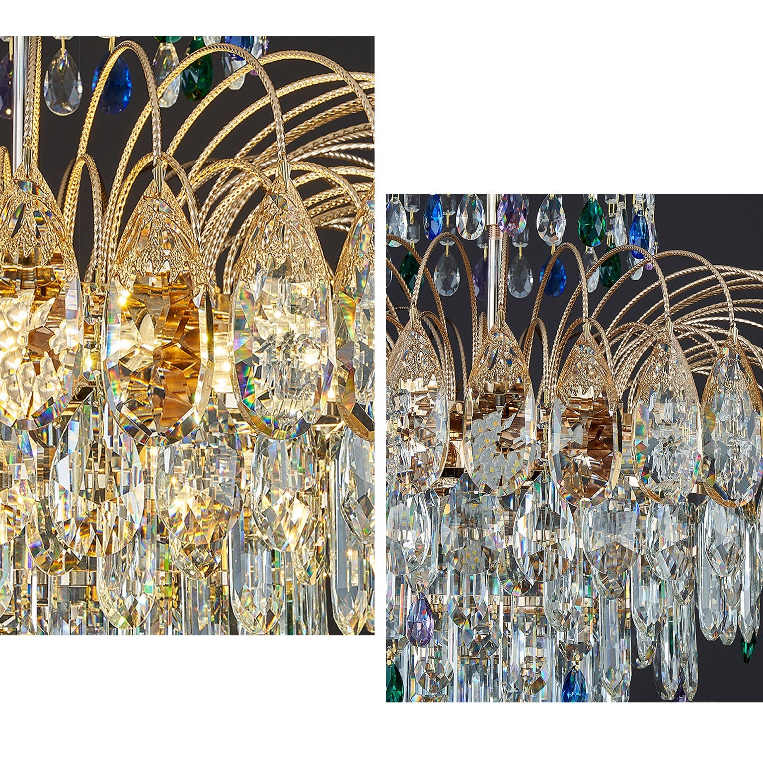 Antizer Luxury Crystal Tiered Chandelier