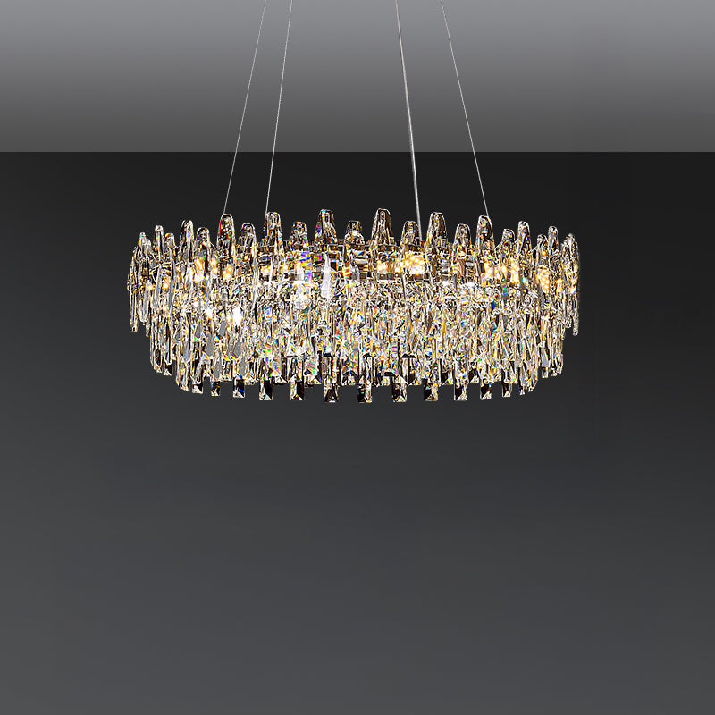 Antizer Luxury Tiered Crystal Chandelier