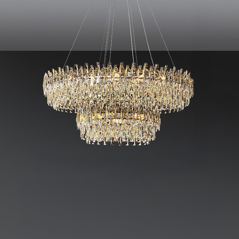 Antizer Luxury Tiered Crystal Chandelier