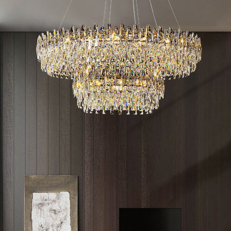 Antizer Luxury Tiered Crystal Chandelier