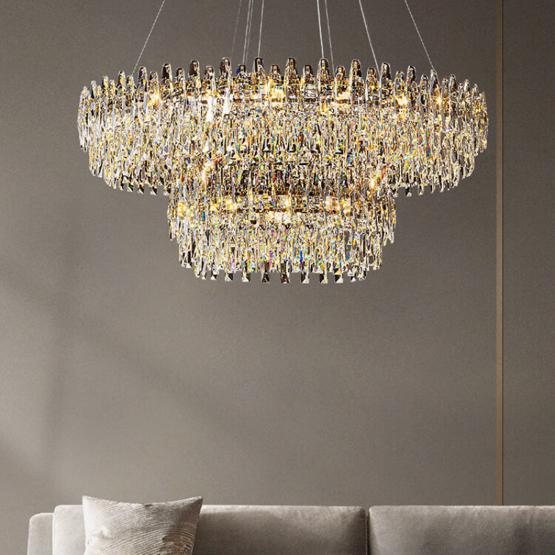 Antizer Luxury Tiered Crystal Chandelier