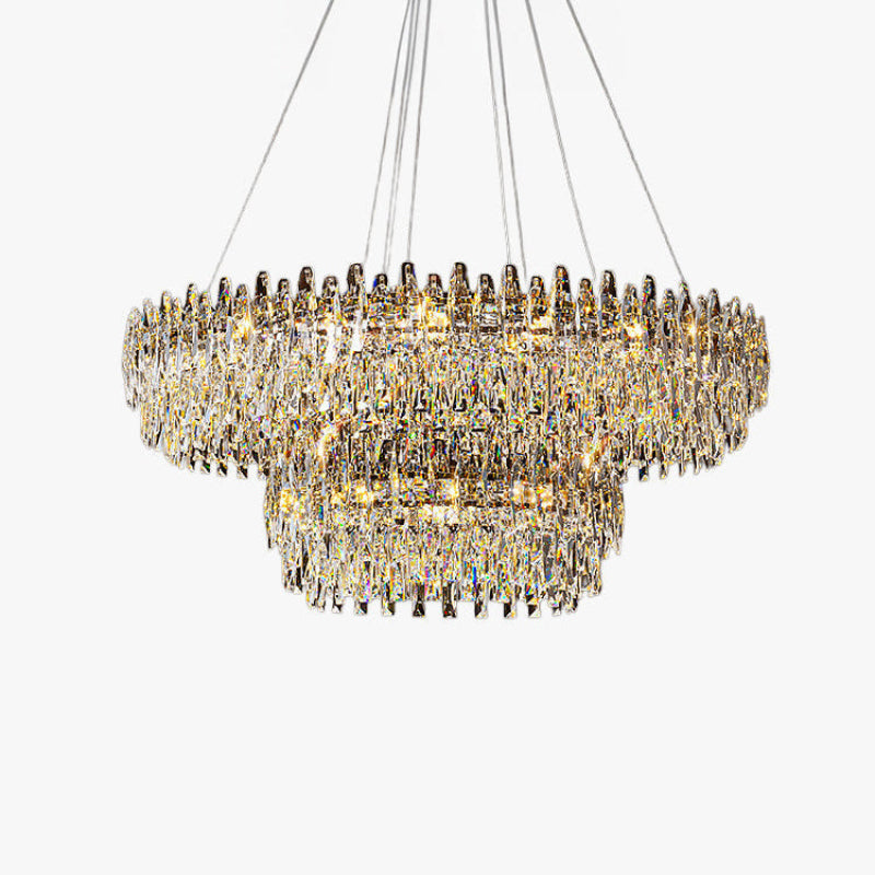Antizer Luxury Tiered Crystal Chandelier