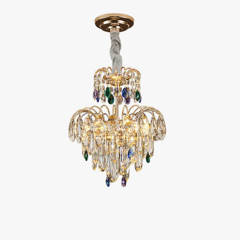 Antizer Luxury Small Crystal Tiered Chandelier