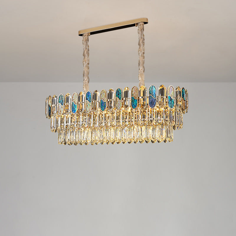 Antizer Luxury Shell Round Crystal Chandelier