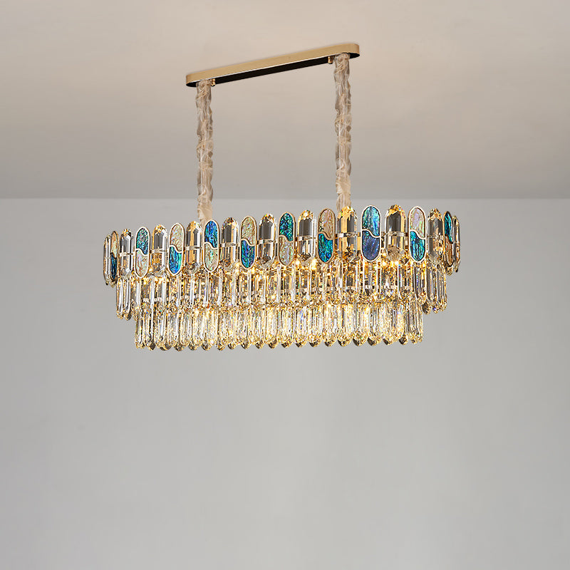 Antizer Luxury Shell Round Crystal Chandelier