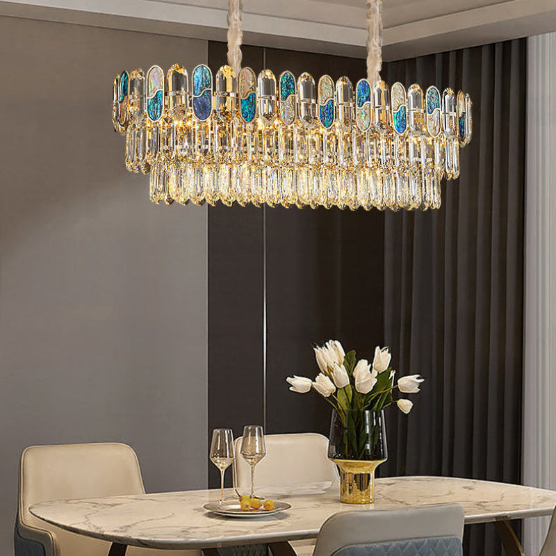 Antizer Luxury Shell Round Crystal Chandelier