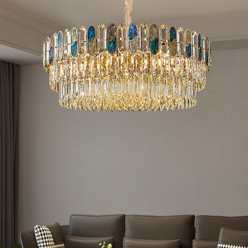 Antizer Luxury Shell Round Crystal Chandelier