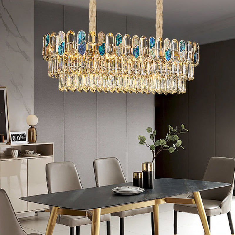 Antizer Luxury Shell Round Crystal Chandelier