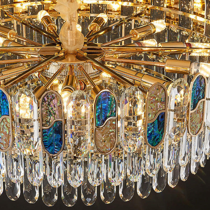 Antizer Luxury Shell Round Crystal Chandelier