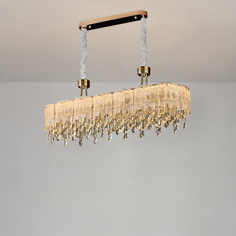Antizer Modern Gold Fringe Crystal Chandelier