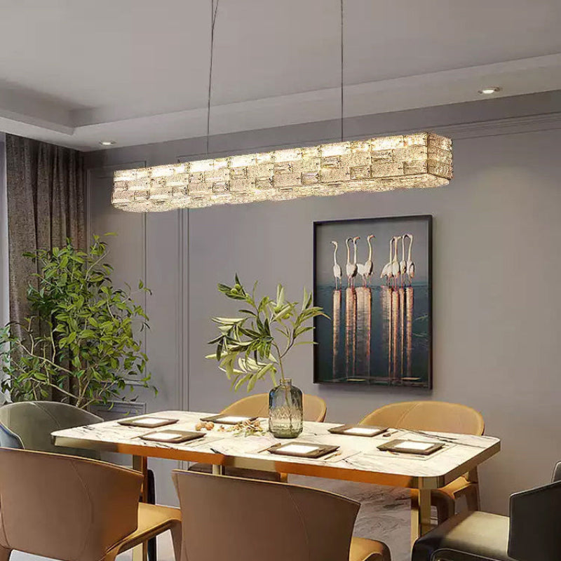 Antizer Modern Linear Rectangular Crystal Chandelier