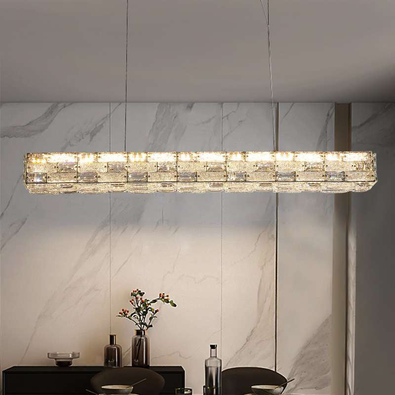Antizer Modern Linear Rectangular Crystal Chandelier