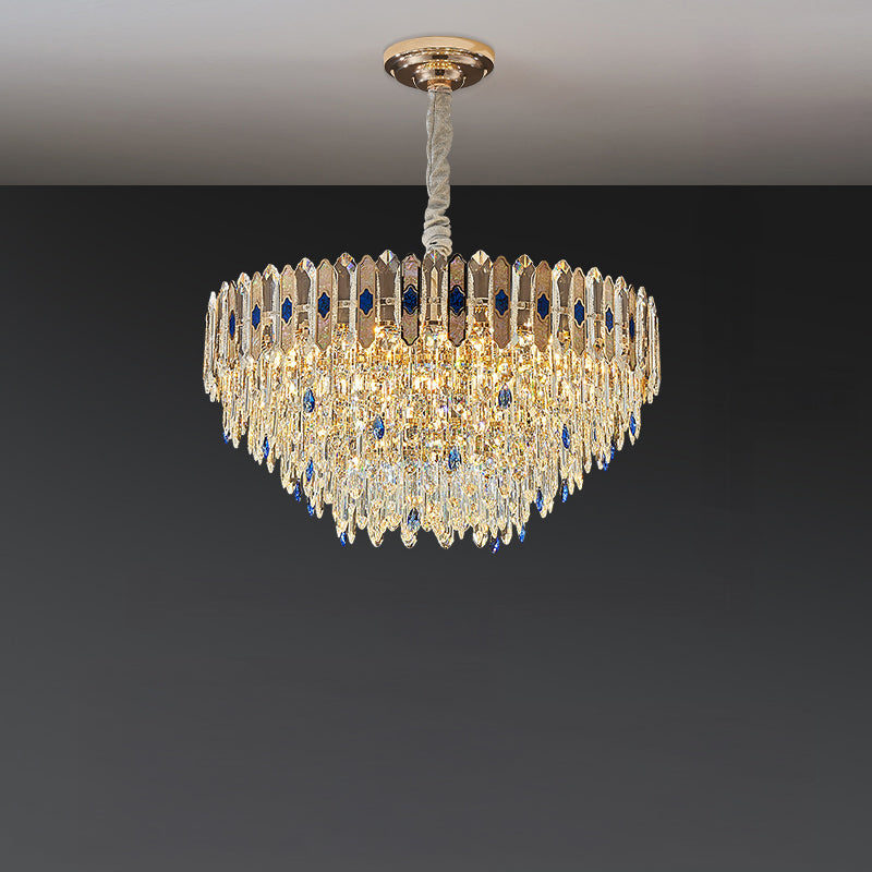 Antizer Luxury Tiered Round/Oval Crystal Chandelier