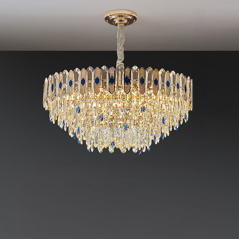 Antizer Luxury Tiered Round/Oval Crystal Chandelier