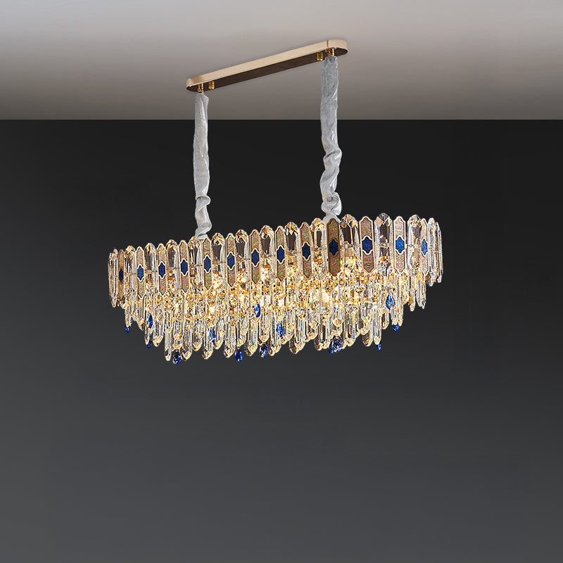 Antizer Luxury Tiered Round/Oval Crystal Chandelier