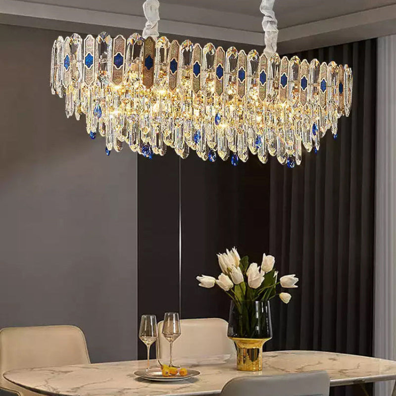 Antizer Luxury Tiered Round/Oval Crystal Chandelier
