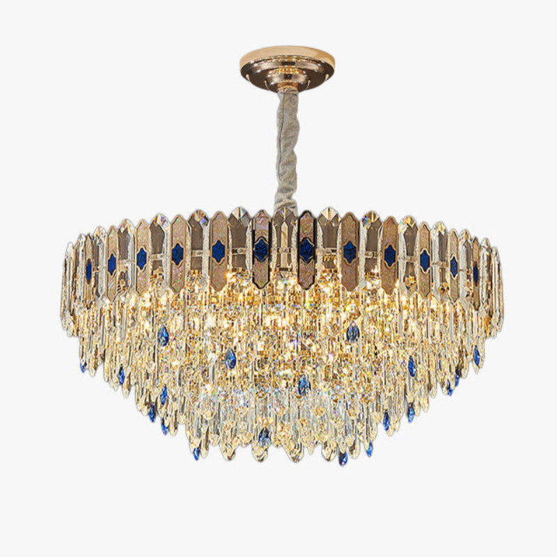 Antizer Luxury Tiered Round/Oval Crystal Chandelier
