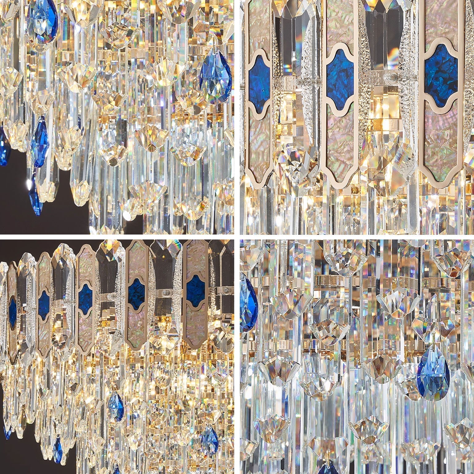 Antizer Luxury Tiered Round/Oval Crystal Chandelier
