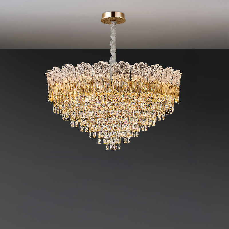 Antizer Luxury Art Tiered Crystal Chandelier