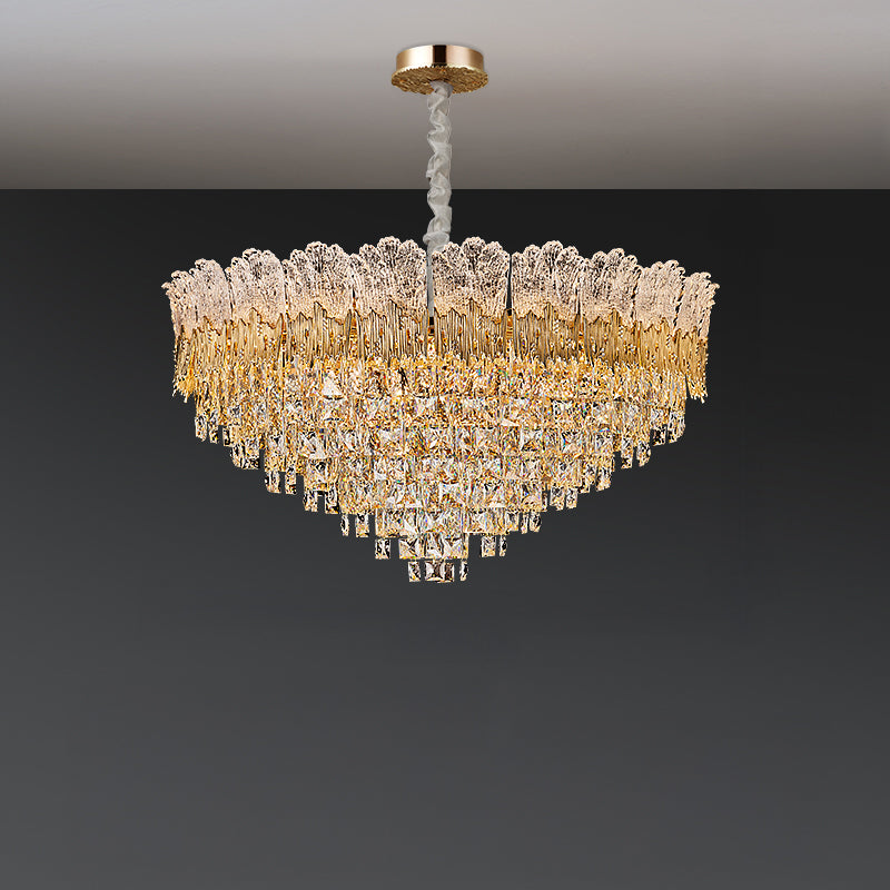 Antizer Luxury Art Tiered Crystal Chandelier