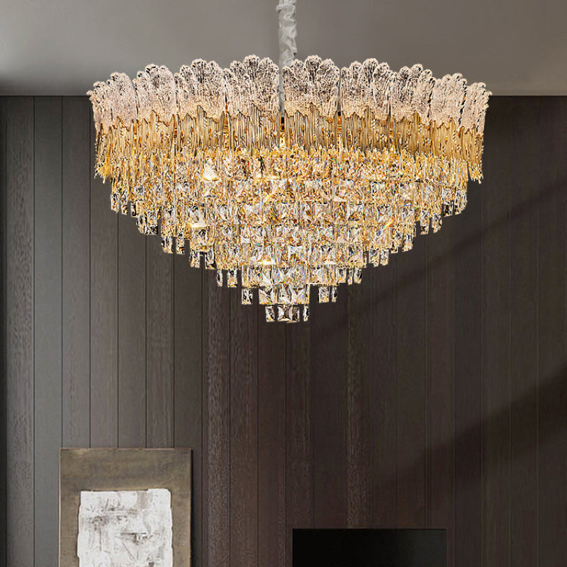 Antizer Luxury Art Tiered Crystal Chandelier