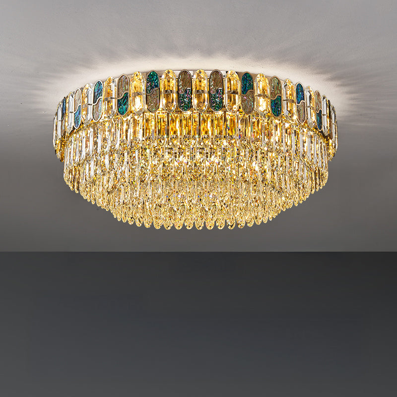 Antizer Luxury Shell Round Crystal Ceiling Light