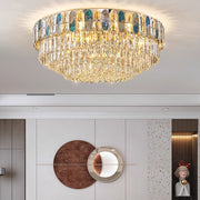 Antizer Luxury Shell Round Crystal Ceiling Light
