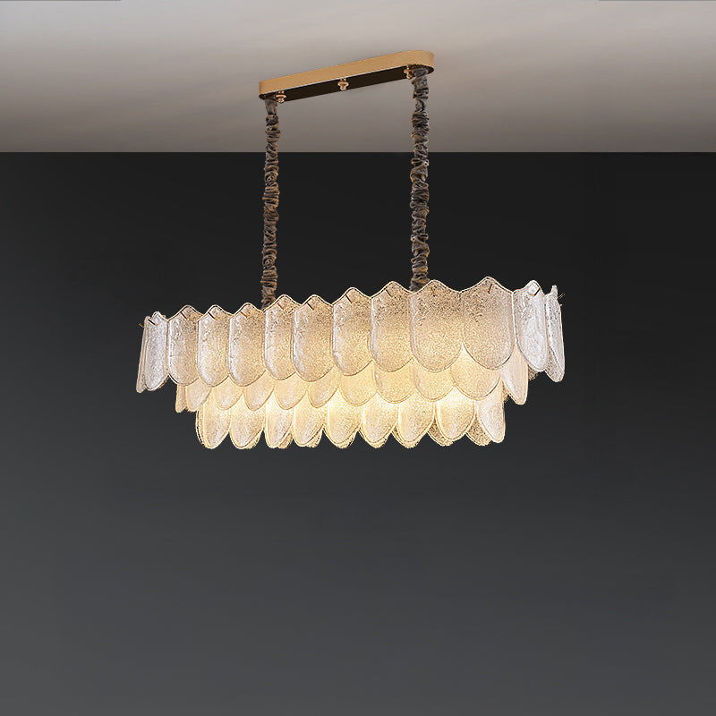 Antizer Modern Tiered Texture Glass Chandelier