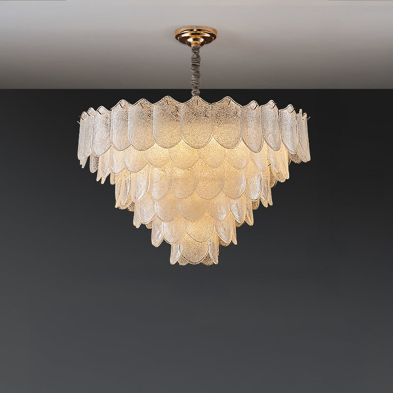 Antizer Modern Tiered Texture Glass Chandelier