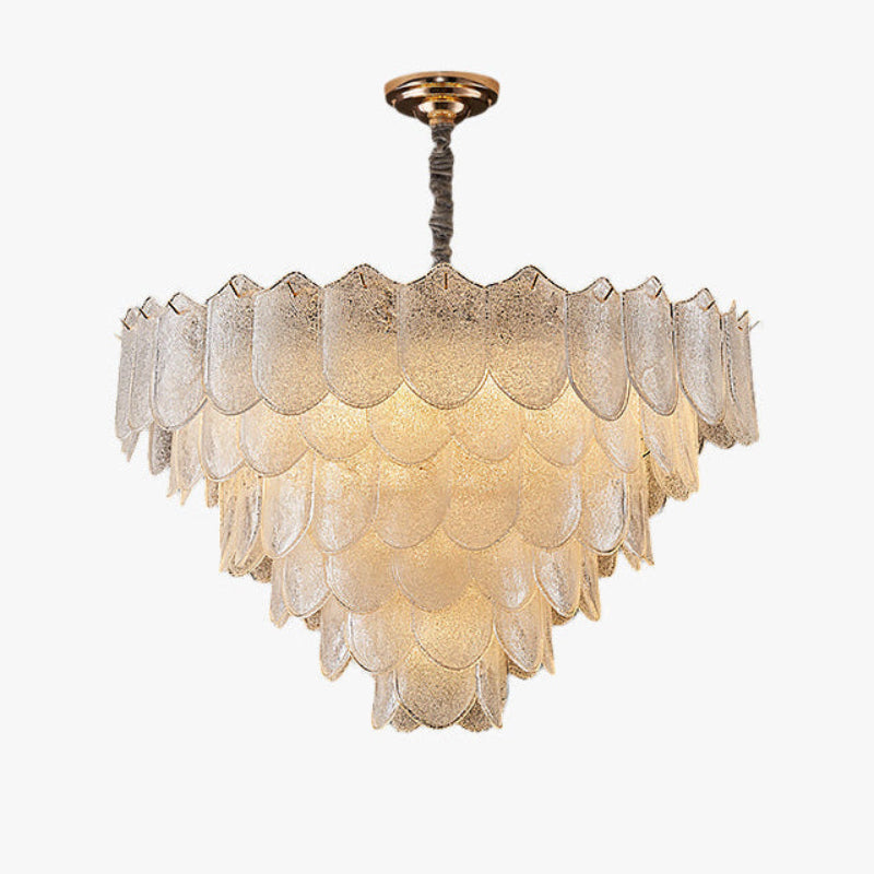 Antizer Modern Tiered Texture Glass Chandelier
