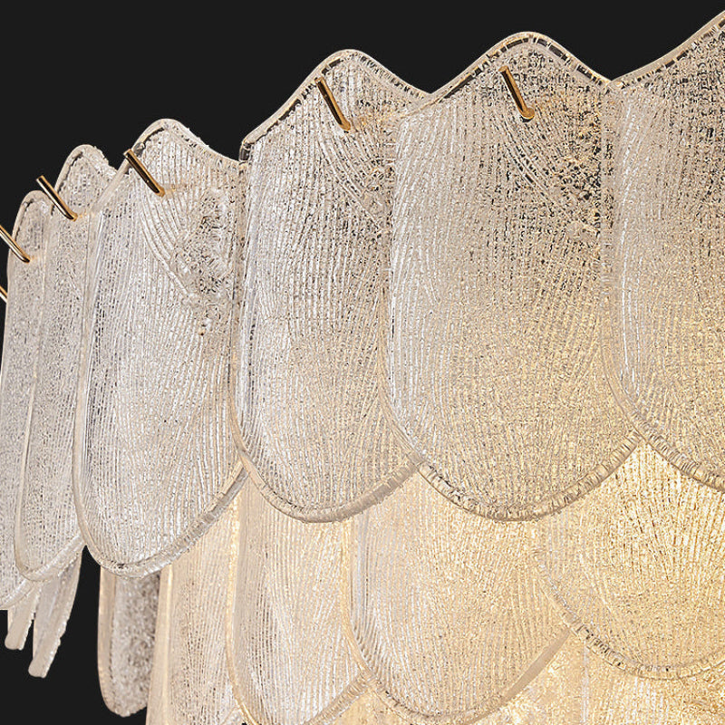 Antizer Modern Tiered Texture Glass Chandelier