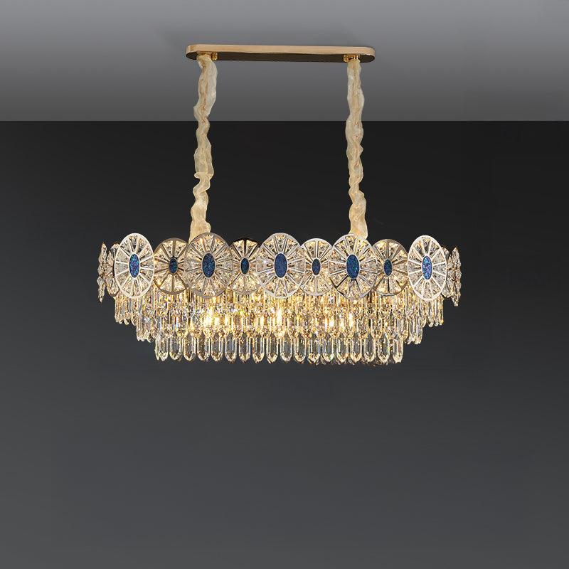 Antizer Modern Luxury Tiered Shell Crystal Chandelier