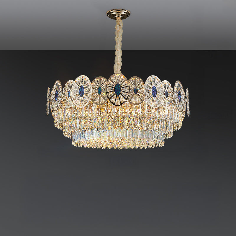 Antizer Modern Luxury Tiered Shell Crystal Chandelier