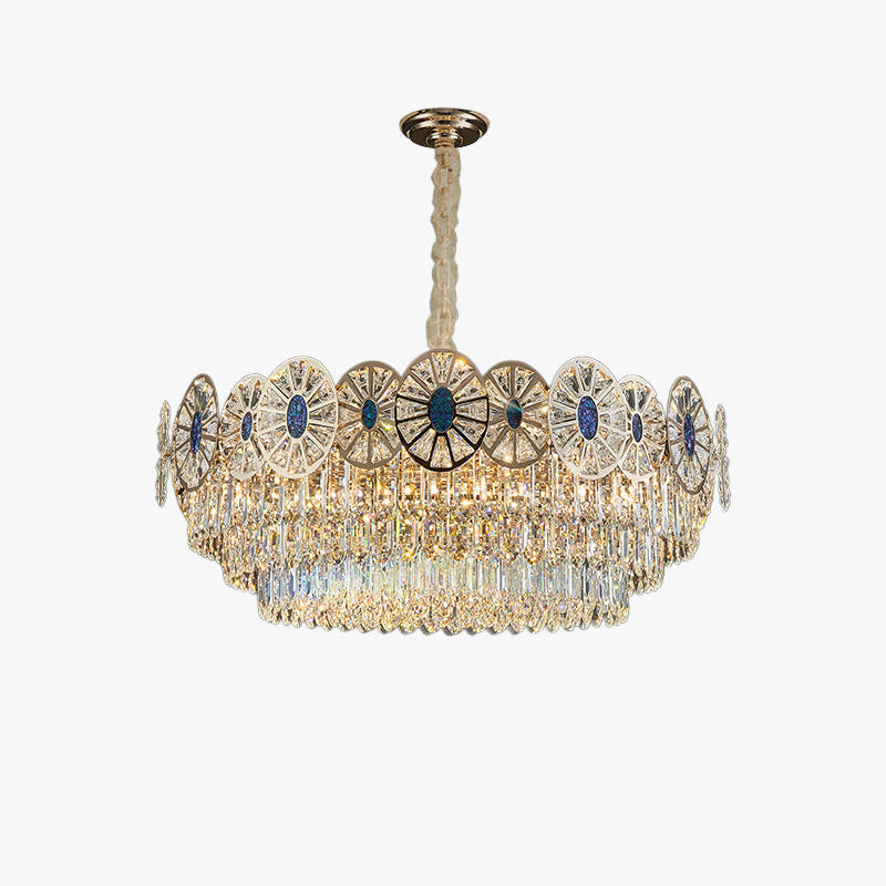 Antizer Modern Luxury Tiered Shell Crystal Chandelier