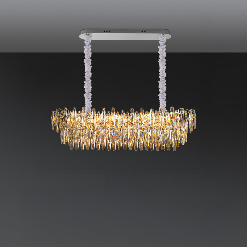 Antizer Modern Art Tiered Crystal Cascade Chandelier