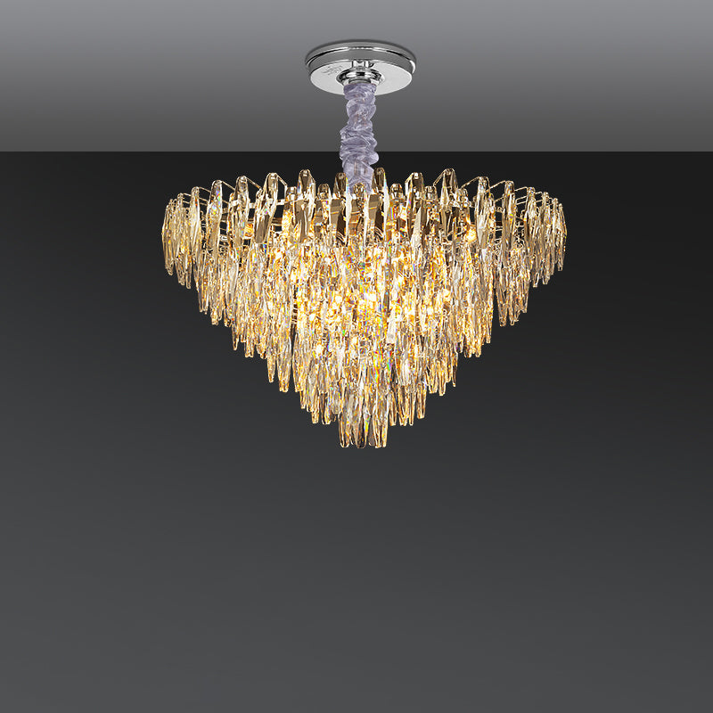 Antizer Modern Art Tiered Crystal Cascade Chandelier