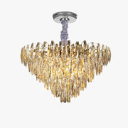 Antizer Modern Art Tiered Crystal Cascade Chandelier