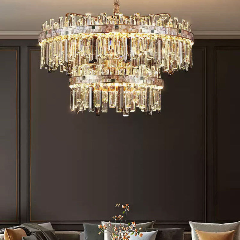 Antizer Luxury Mosaic Gold Crystal Chandelier