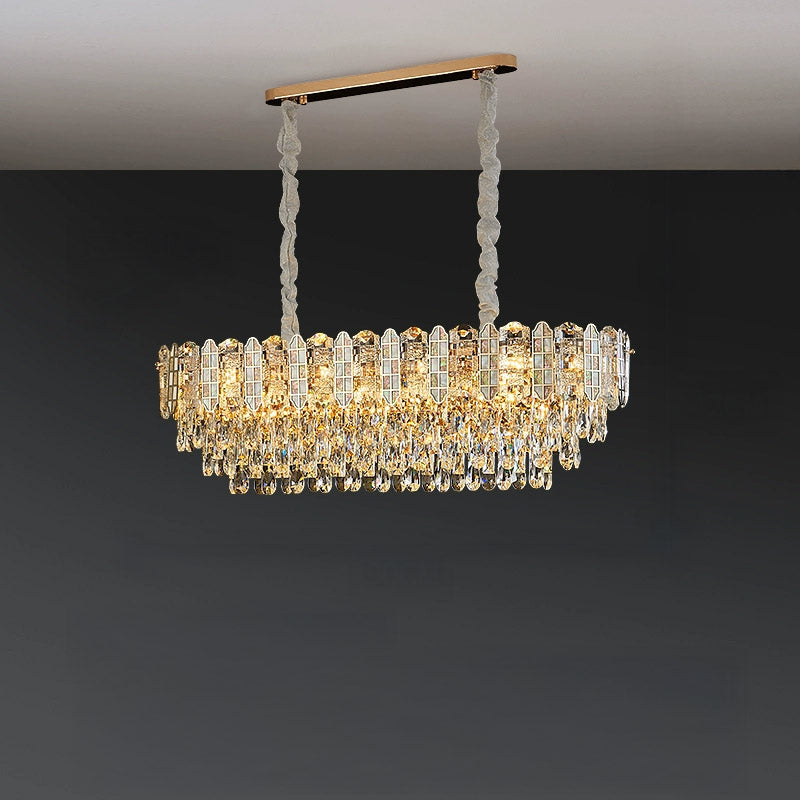 Antizer Luxury Large Tiered Crystal Chandelier