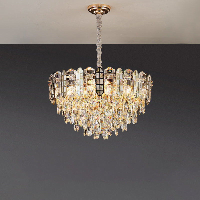 Antizer Luxury Large Tiered Crystal Chandelier